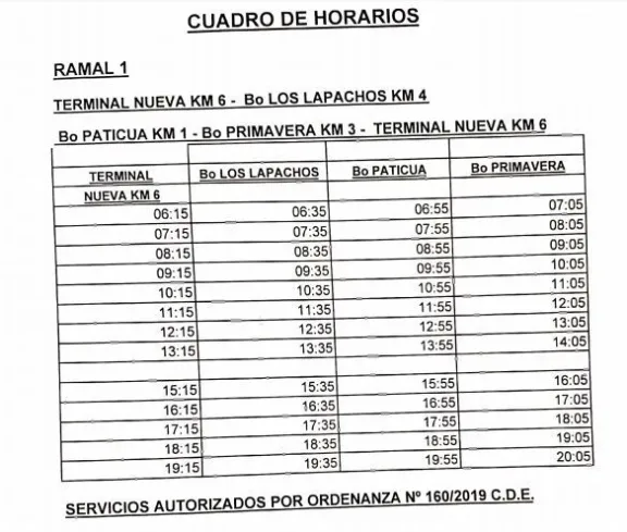 Recorrido de colectivos: dieron a conocer servicios y horarios de ...